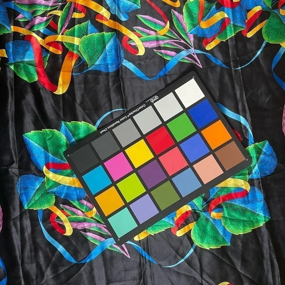 1990s 100% Silk Scarf No Boundaries Collection 34” Square Tropical Vintage